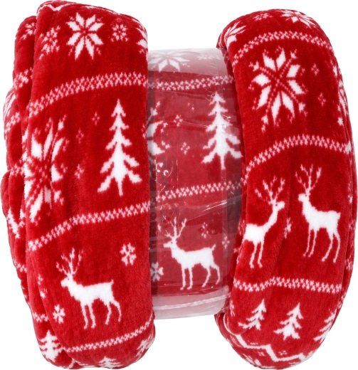Plaid de flanelle de Noël avec motif de rennes 150 × 200 cm - 1 pièce