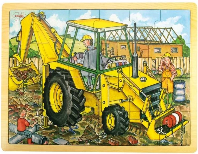 Bigjigs Toys wooden puzzle excavator 24 pieces