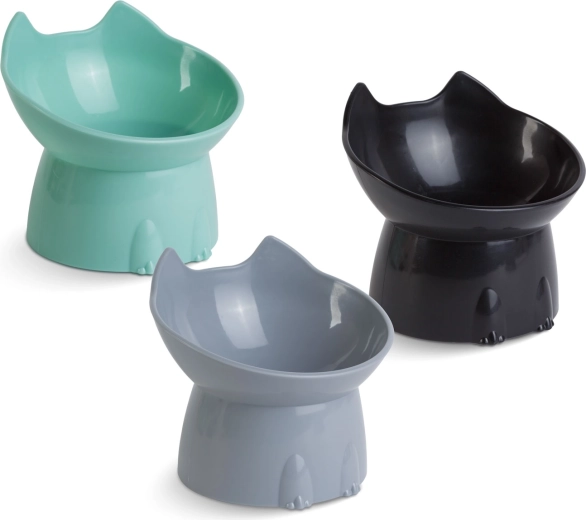 Gamelle surélevée pour animaux de compagnie en forme de chat - 1 pièce
