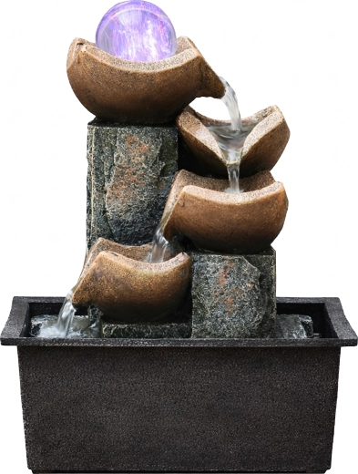 Dekorativer Tischbrunnen mit LED-Beleuchtung 24 × 24 × 21 cm