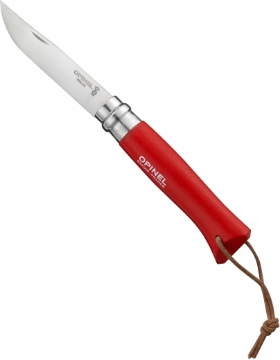 Opinel N°08 Trekking Red zakmes 8,5 cm, rood beukenhout