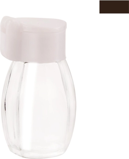 Round glass and plastic (PP) spice jar, 1 pc, assorted