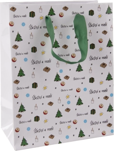 Sac cadeau en papier « Joyeux et festif » 18 × 10 × 23 cm