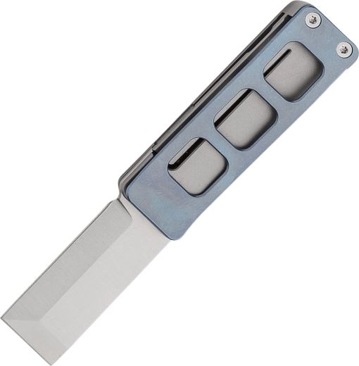 Petrified Fish Cash titanium zakmes 4,6 cm – satin, blauw