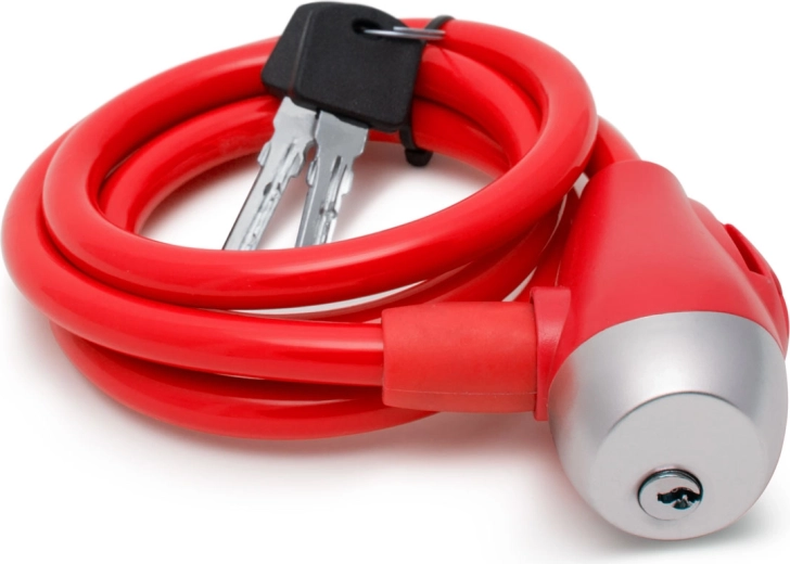 Red cable bike lock