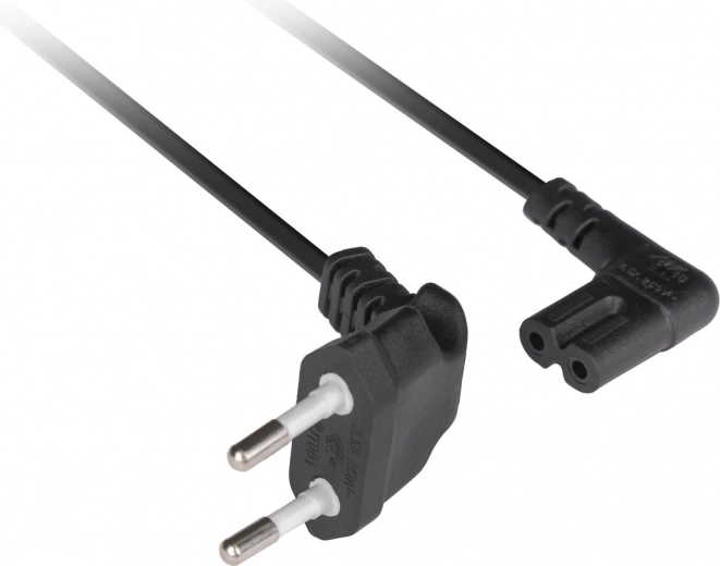 Angled IEC C7 connector for tight spaces