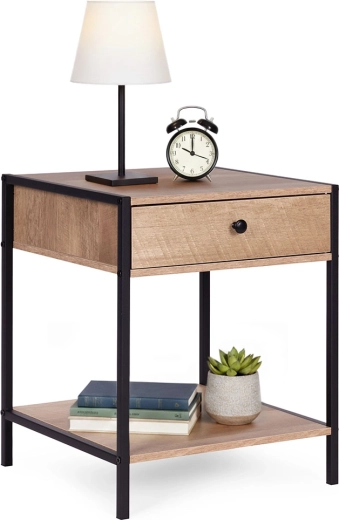 Nachtkastje met lade en plank in lichte eik LOFT ModernHome