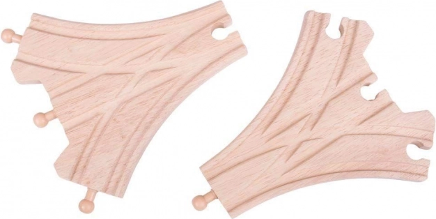 Bigjigs Rail Wooden Three-Way Switch Track – 2 pcs