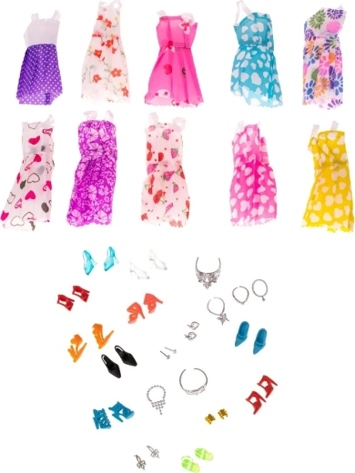 Set van kleding en accessoires voor poppen - 43 stuks