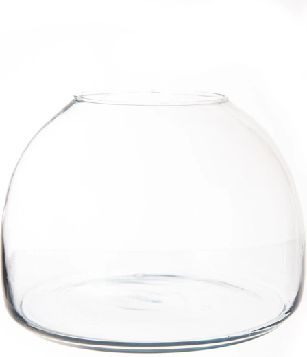 Clear recycled glass vase 22 × 22 × 16 cm
