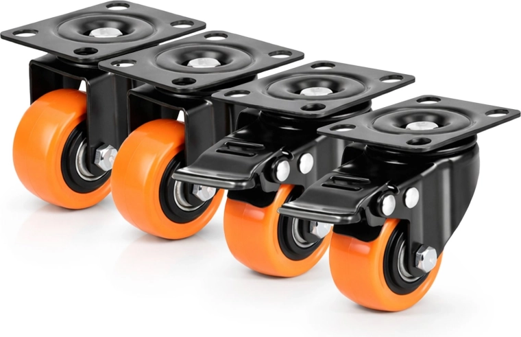 RENEW FORCE swivel caster wheels transport set of 4 pcs with brake (2+2)