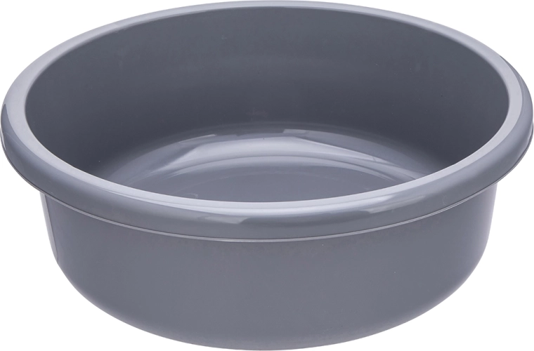 Runde Kunststoffschüssel 20 l grau 46 cm