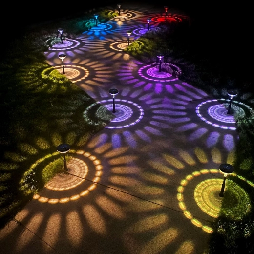 Solar tuinspot met warmwit en RGB-ledverlichting, zwart