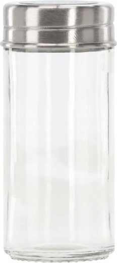 12 clear spice jars with stainless steel lids