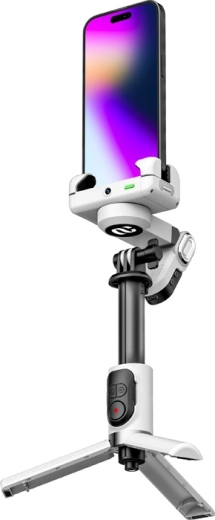 AOCHUAN Smart M1 Pro phone stabilizer with RGB light (white)