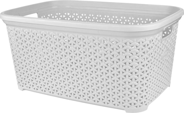 Panier à linge ouvert Rattan Hobby 50 l blanc