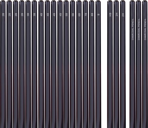 Breed assortiment potloden voor verschillende schaduwwerkingstechnieken
