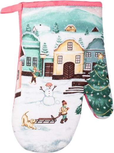 Kitchen Oven Mitt Christmas Village 19 × 27 cm