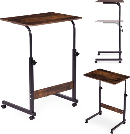 Table d’appoint mobile pour canapé et fauteuil, teinte noyer vieilli ModernHome