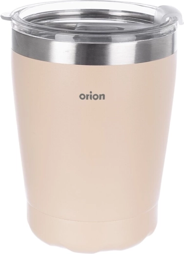 Orion Edelstahl-Thermobecher mit Deckel, beige, 0,41 l