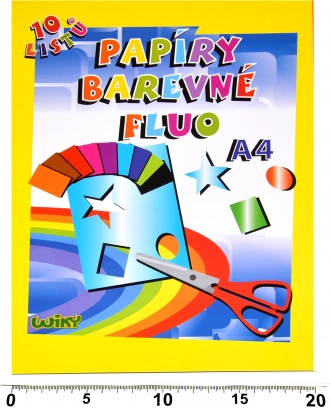 Papiers fluorescents colorés A4, 10 feuilles