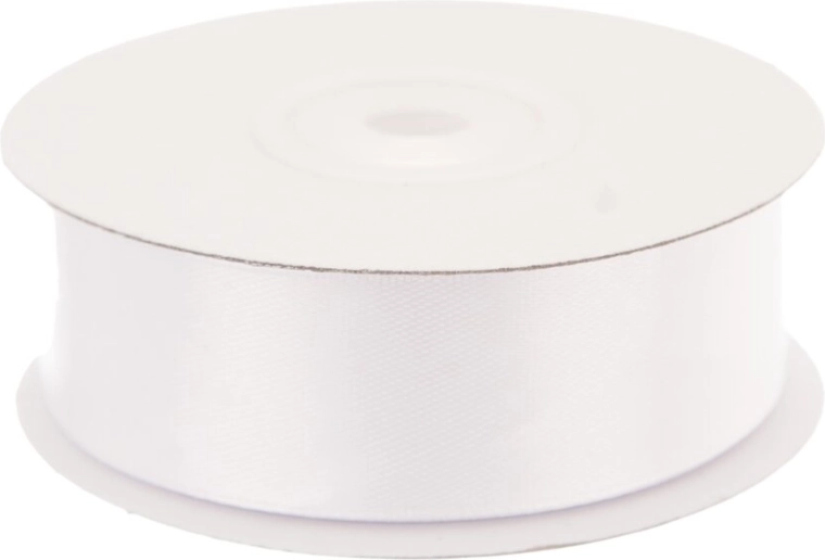 Ruban satin blanc 25 mm × 25 m