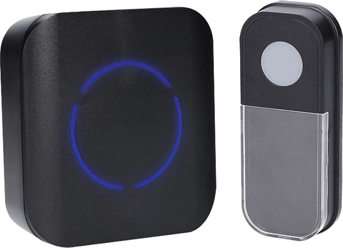 Solight kabellose Steckdosenklingel 180 m, schwarz, mit Learning Code
