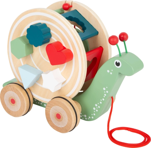 Escargot à tirer en bois avec trieur de formes Small Foot