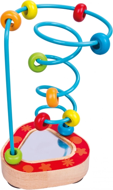 Mertens wooden bead maze with mirror for baby