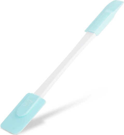 Spatule en silicone double face bleu clair