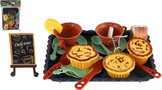 Kinder-theeservies met dienblad van kunststof