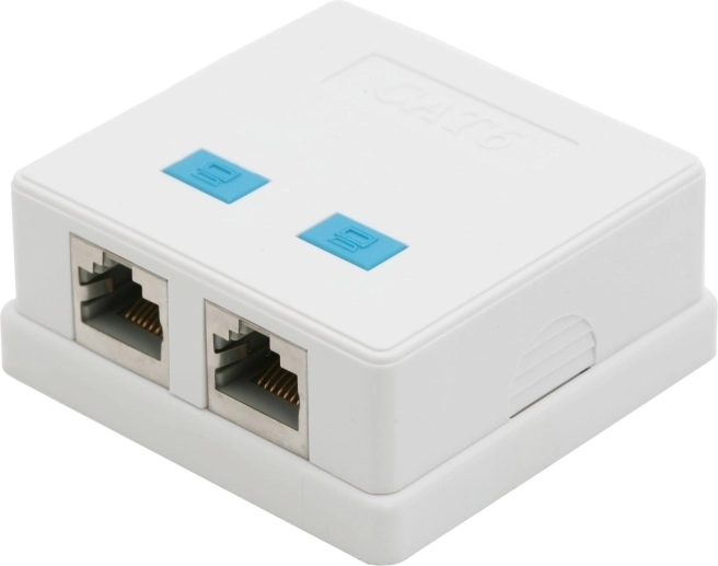 Dubbele wandcontactdoos RJ45 Cat.5 FTP