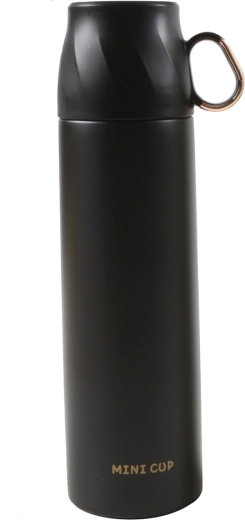 Altom Design thermos with cup-shaped lid 500 ml, black with gold details
