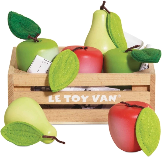 Le Toy Van cagette en bois avec pommes et poires pour la marchande des enfants