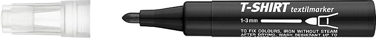 Black fabric marker with round tip 1–3 mm