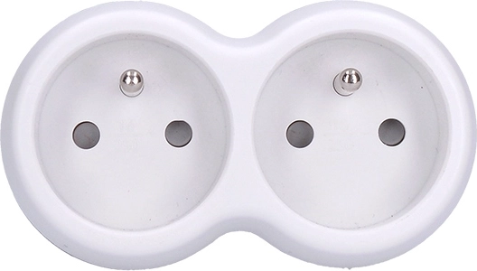 Solight design-stekkerdoos met 2 stopcontacten wit/grijs