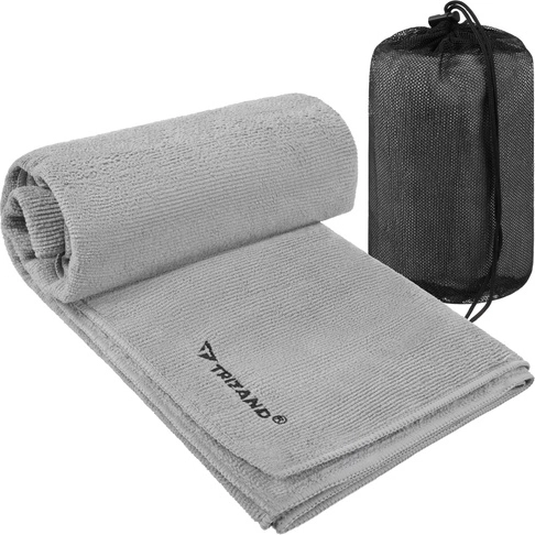 Serviette en microfibre à séchage rapide Trizand 120 × 60 cm, gris foncé