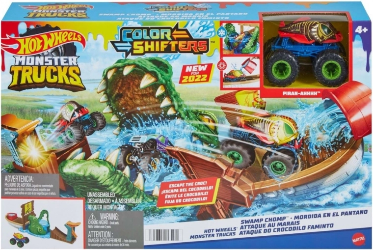 HOT WHEELS MONSTER TRUCKS Color Shifters – mâchoires de crocodile set de jeu