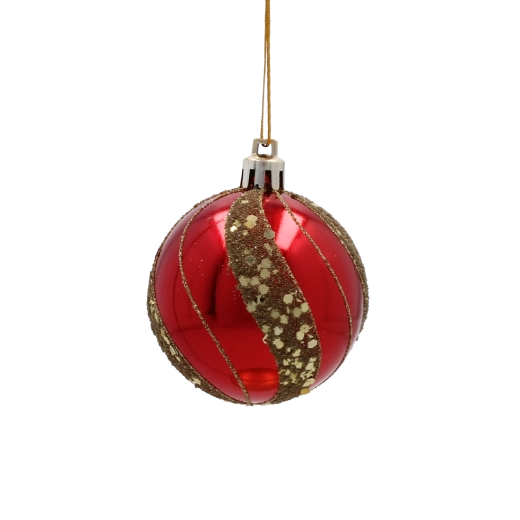 Elegant red baubles with sparkling details