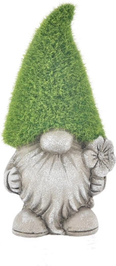 Lutin en céramique finition gris mousse 27 cm