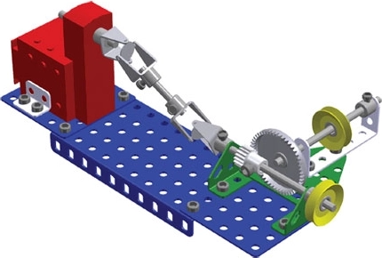 Bewegende modellen met tandwielen en motor