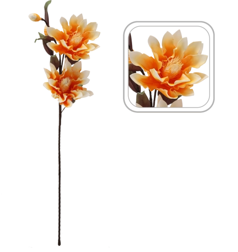 Decorative artificial flower 111 cm orange