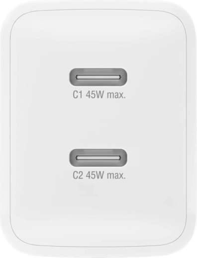 Two USB‑C ports for simultaneous fast charging