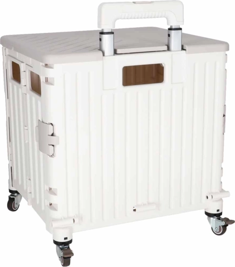 Capacité de 45 l, couvercle et châssis stable sur 4 roulettes
