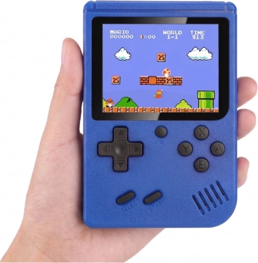 Draagbare SUP-gameconsole met 400 games, blauw, voor één speler