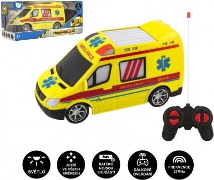 RC Ambulance, 27 MHz Remote Control, 20 cm, with Light
