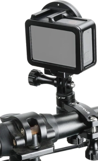 Puluz aluminium stuurhouder voor actiecamera met 360° rotatie (zwart) - 1 stuk