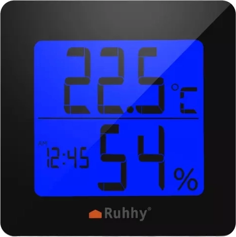 Weerstation 5-in-1 met thermometer, hygrometer, klok, wekker en kalender RUHHY