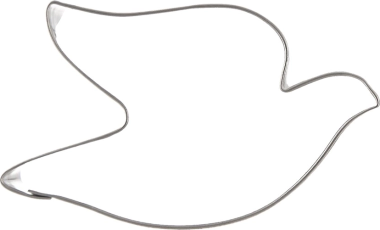 Stainless steel dove-shaped cookie cutter
