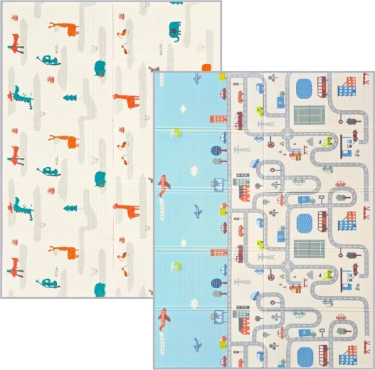 Nanna foldable double-sided play mat city 200 × 150 cm